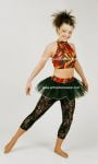 Disco Freestyle Strappy Crop Top Tutu Skirt and Lace Leggings Set